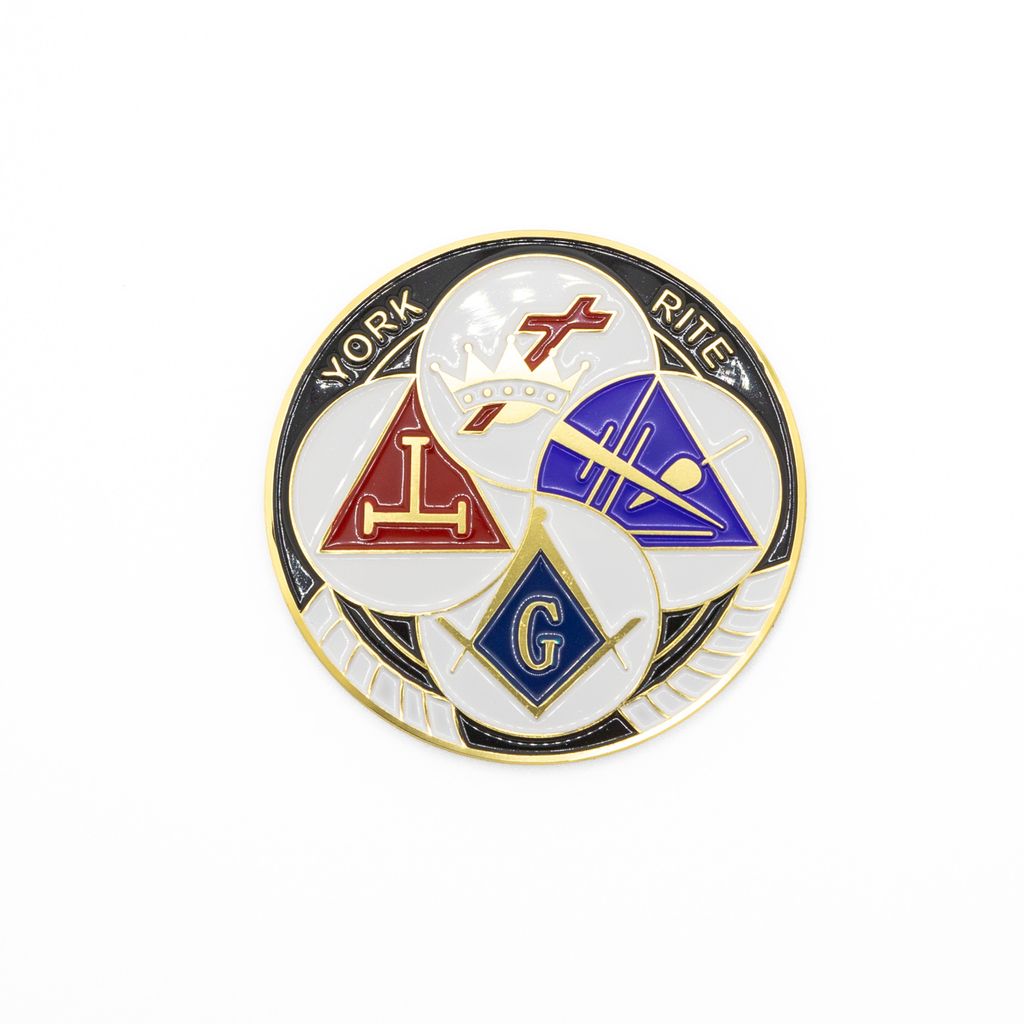 York Rite emblem with overlapping circle design on a white background.