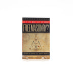 Book cover of 'Is It True What They Say About Freemasonry?' with symbols on a beige background.