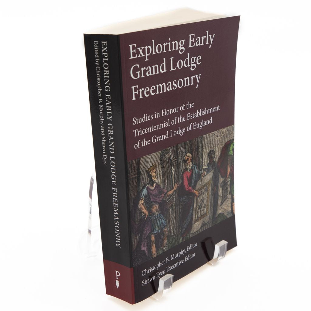 Book titled 'Exploring Early Grand Lodge Freemasonry' on a white background