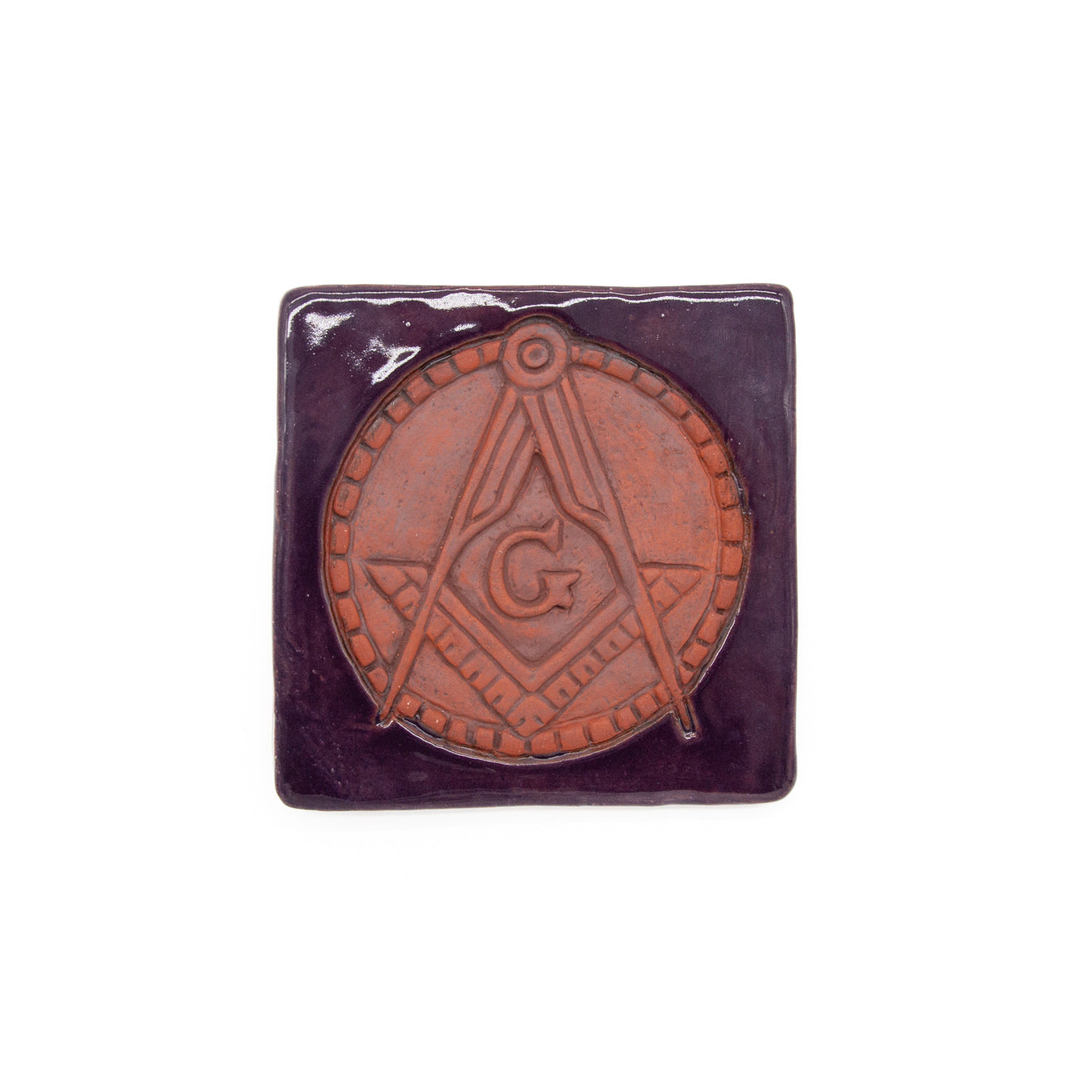 Terra Cotta Tile Purple: Square & Compasses