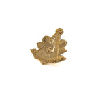 Gold Masonic symbol lapel pin on a white background