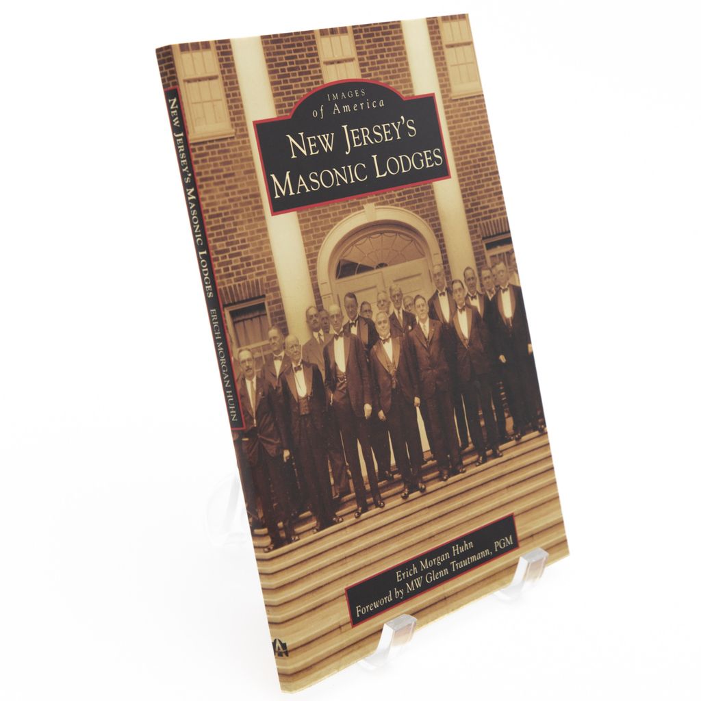 Book cover of 'New Jersey's Masonic Lodges' with a historical photograph of men in suits.