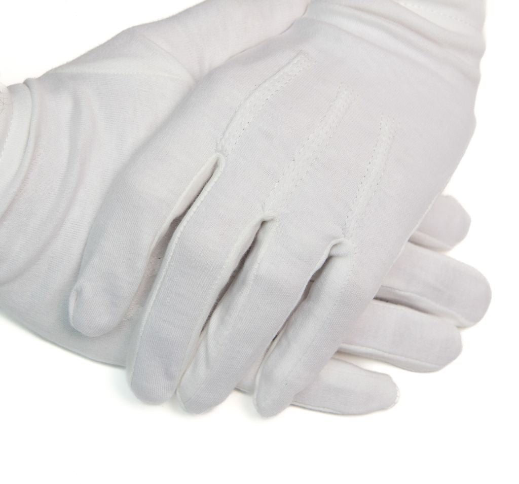 White gloves on a white background