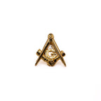 Gold Square and Compass cutout lapel pin