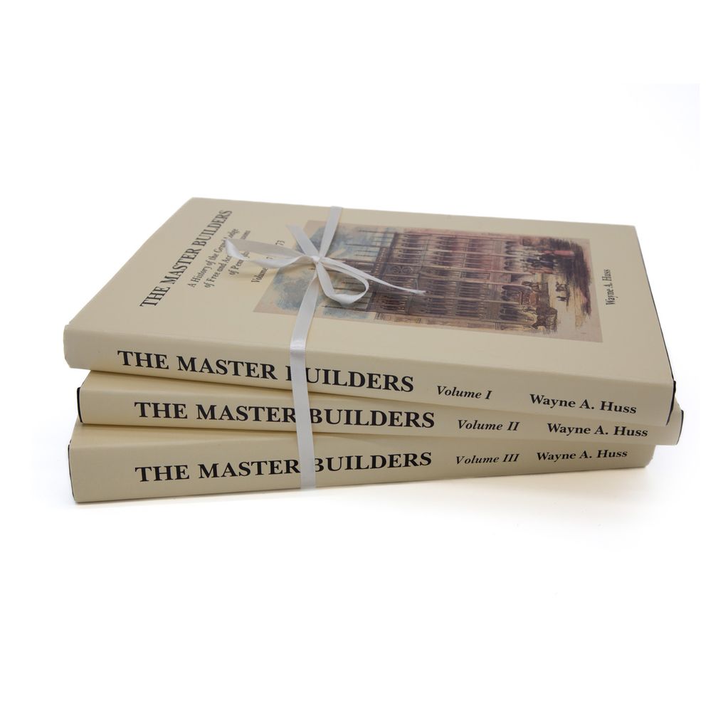 Three books titled 'The Master Builders' by Wayne A. Huss stacked on a white background.