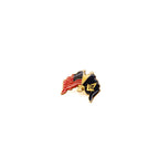 Pin with American flag and Masonic flag on a white background