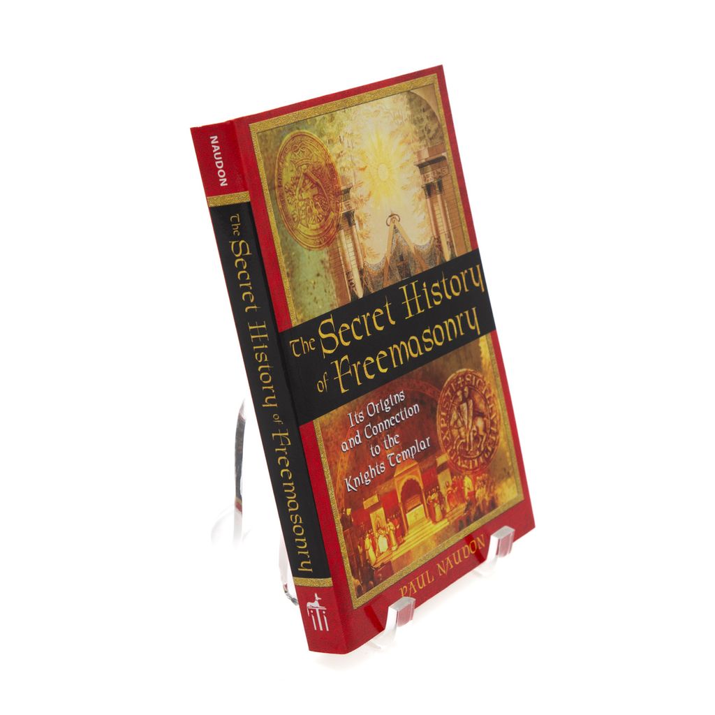 Book titled 'The Secret History of Freemasonry' on a white background