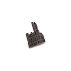 Silver-colored pin of 3-D cutout of the Masonic Temple, Library & Museum building on a white background.