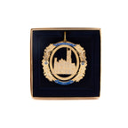 Decorative ornament with Masonic Temple in the center in a box